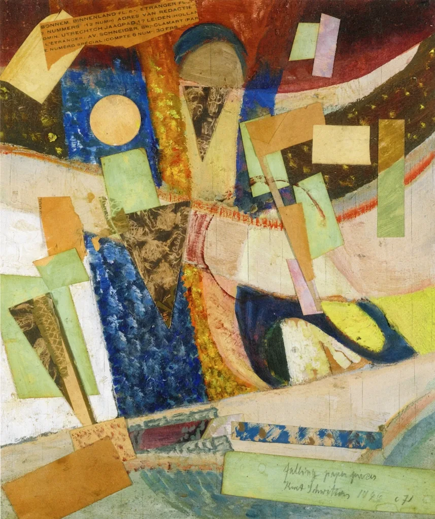 Bright rectangles of blue, green, orange and pink paper overlapping across the surface, as though they had just that moment landed.
