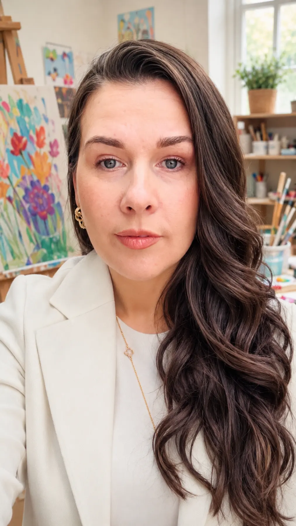 Jelena, artist and educator at Creative Corner Club, in her art room
